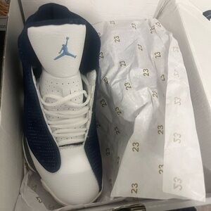 Air Jordan Retro 13 Sneakers in Navy and White